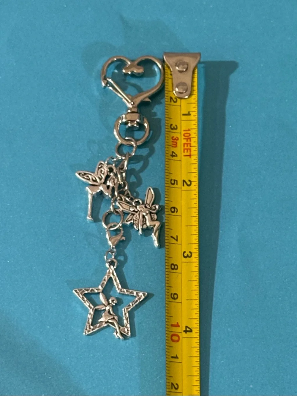 NWT Silver Fairy & Star Charm Keychain/ Bag Charm- Handmade